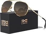 LUENX Classic Aviator Polarized Sunglasses for Men Women - Trendy Metal Sun Glasses UV 400 Protection