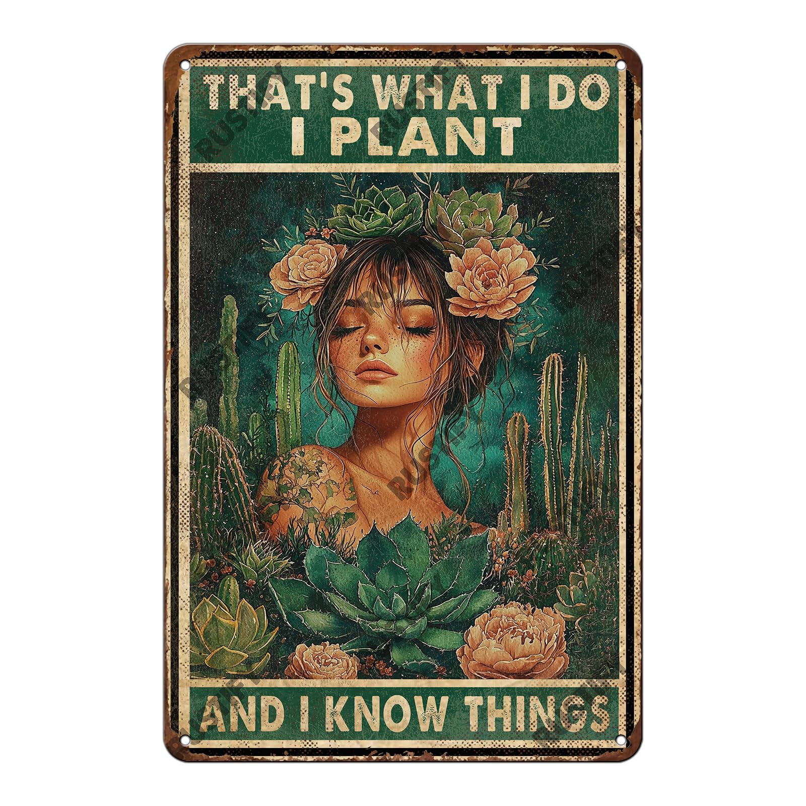 Anceky Thats What I Do I Plant And I Know Things Tin Sign Vintage Metal Sign Wall Decor for Home Yard Garden Bar Office 12×8 Inch
