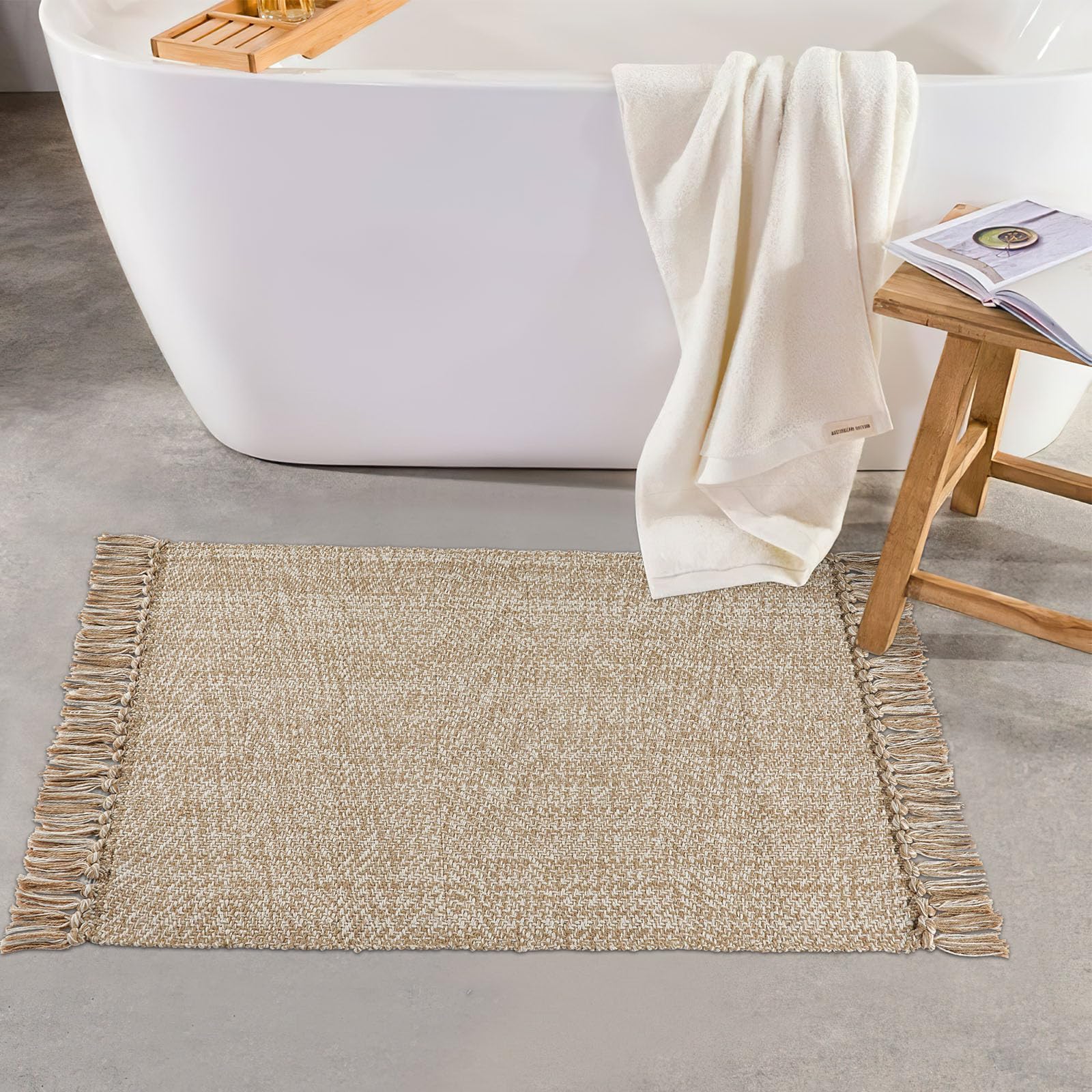 Piccolo tappeto da bagno reversibile, 5 x 0,9 m, lavabile, in cotone, per camera da letto, cucina, lavanderia, soggiorno