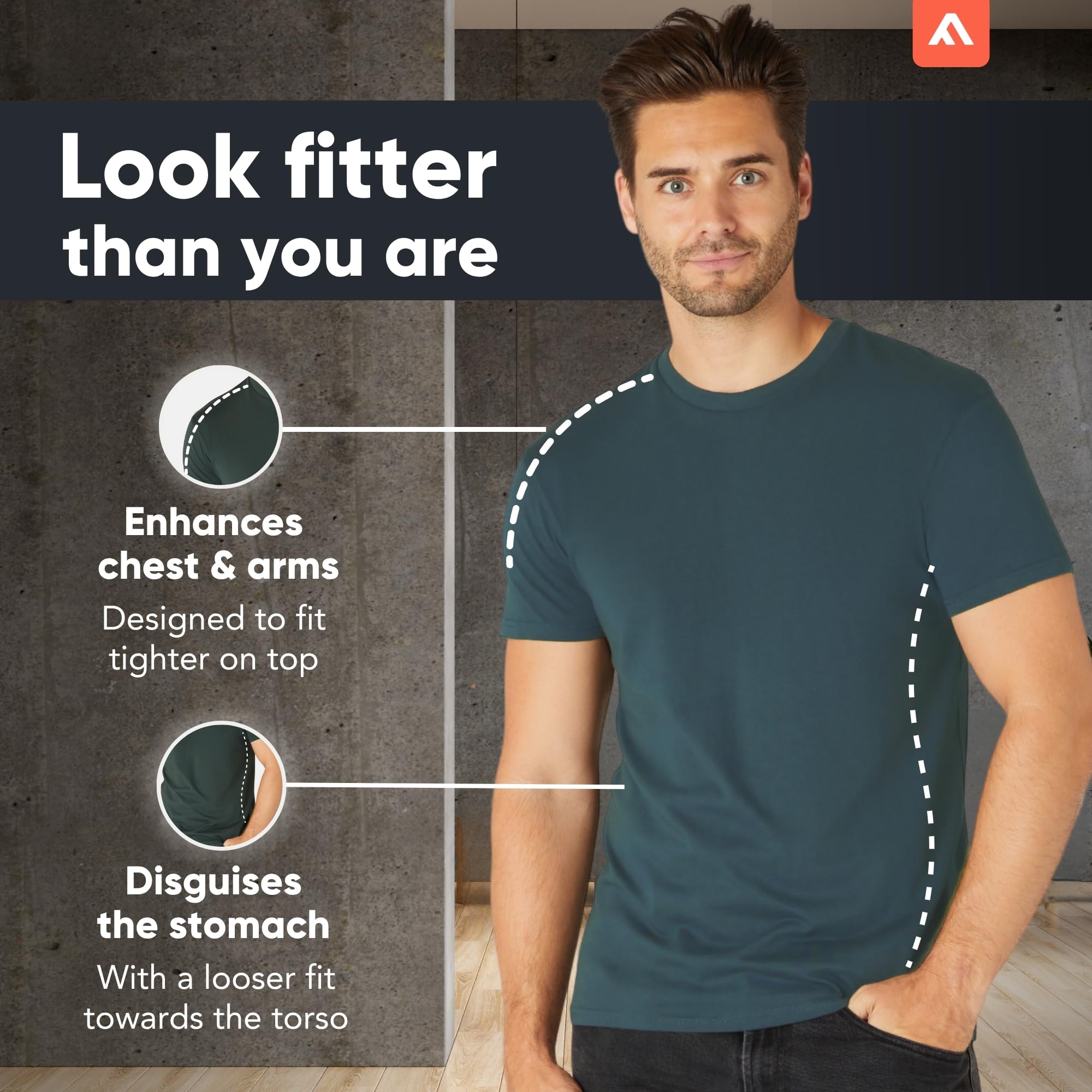 FM London 3/5-Pack Mens T Shirt - Premium Weight T-Shirts for Men with Lightly Fitted Design - Super Soft - Made with 100% Cotton - Stretch Fit for Any Occasion - Durable Comfort Fit - 2