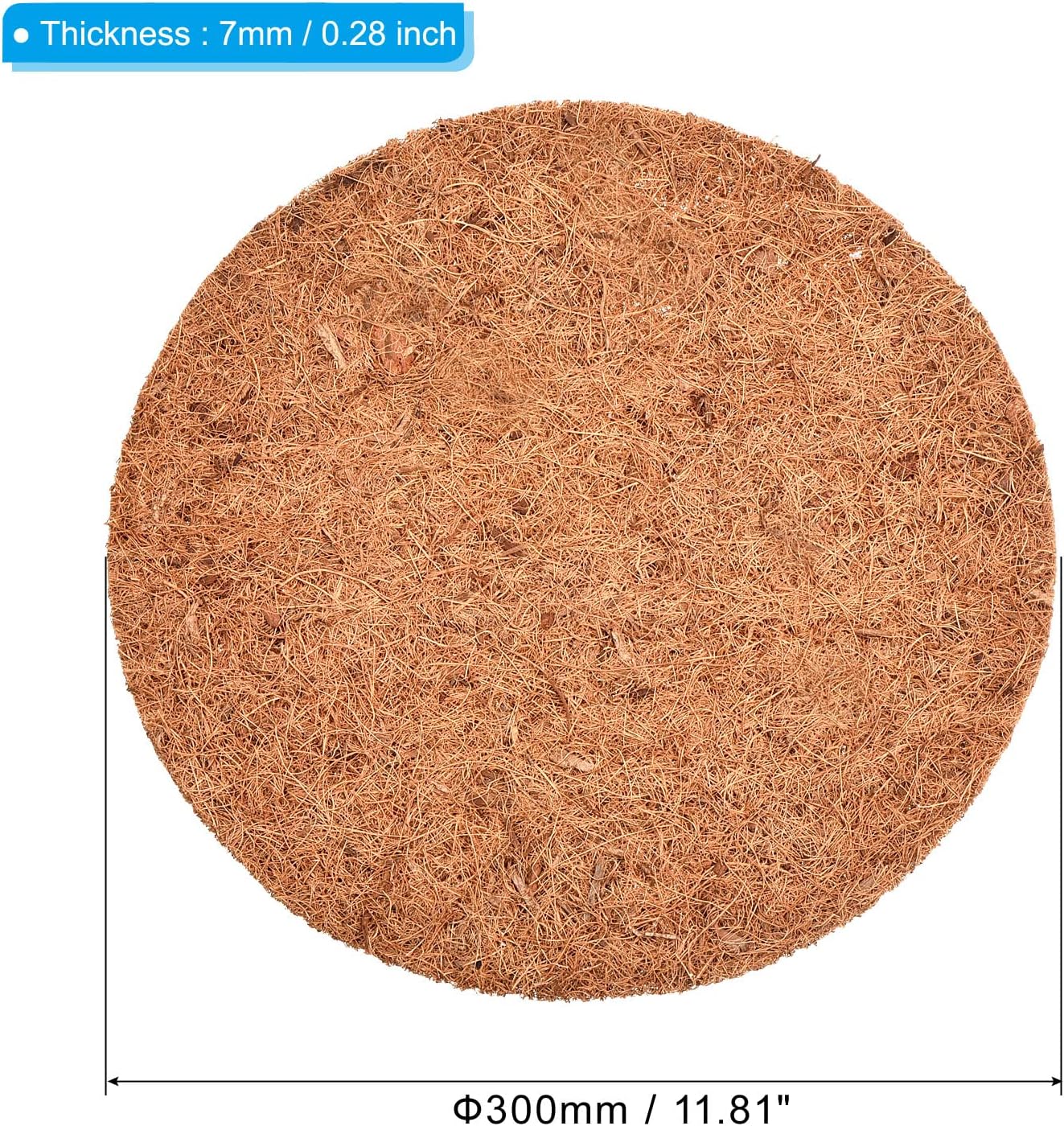 PATIKIL Coconut Fiber Mulch Ring Mat 12 Inch, 5 Pack Thick Round Coco Coir Tree Protector Root Soil Cover for Indoor Outdoor Potted Plants