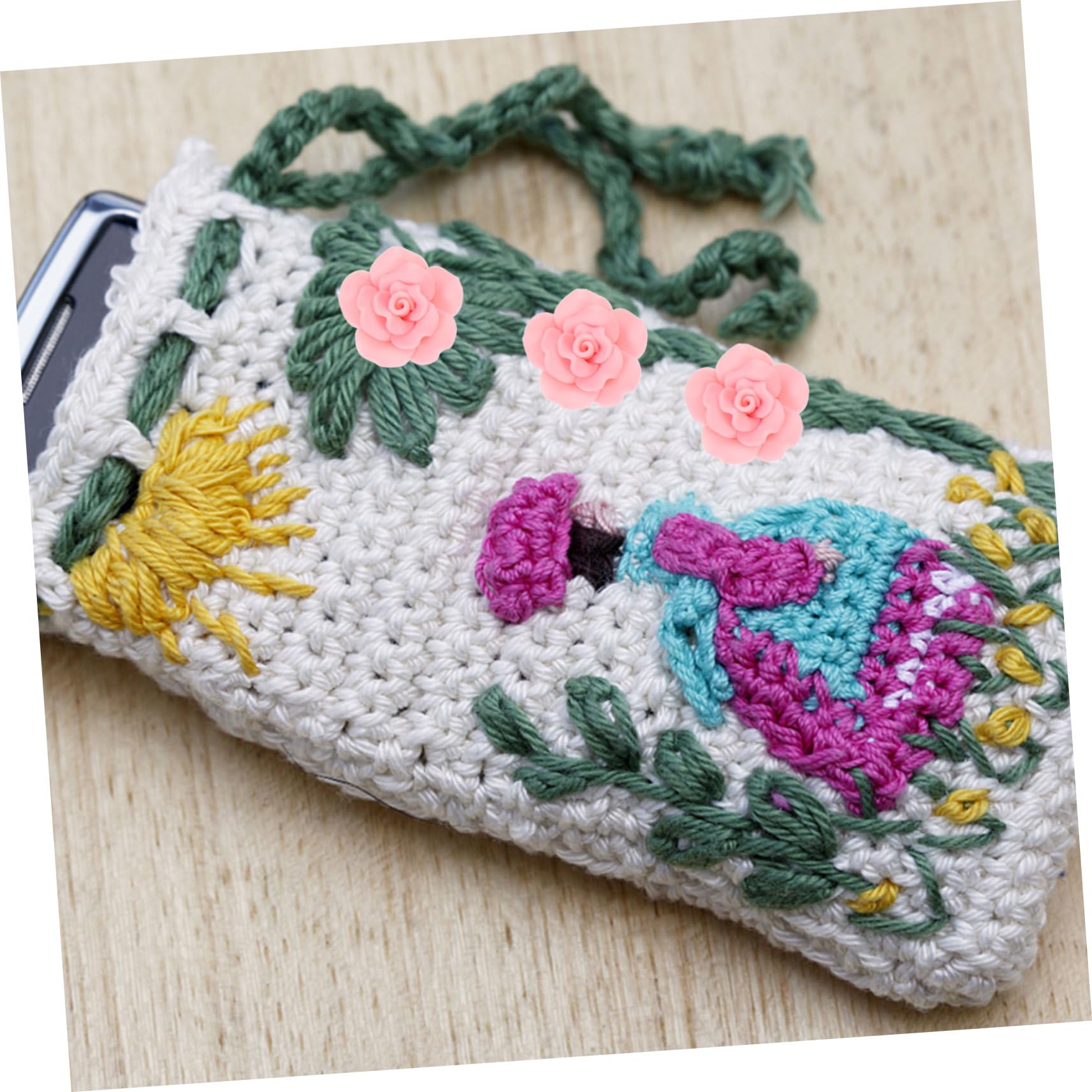 Angoily Conjunto De Flores De Arcilla Polimérica Bricolaje Encantos De Frutas Arcilla Para El Cabello Encanto De La Caja Del Teléfono Accesorios Para Celular 3d Rosa