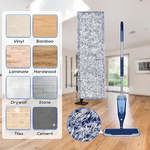 Miniatura 5 de 5 almohadillas de repuesto para trapeador, almohadilla de limpieza de microfibra lavable, almohadillas de repuesto reutilizables, madera dura y