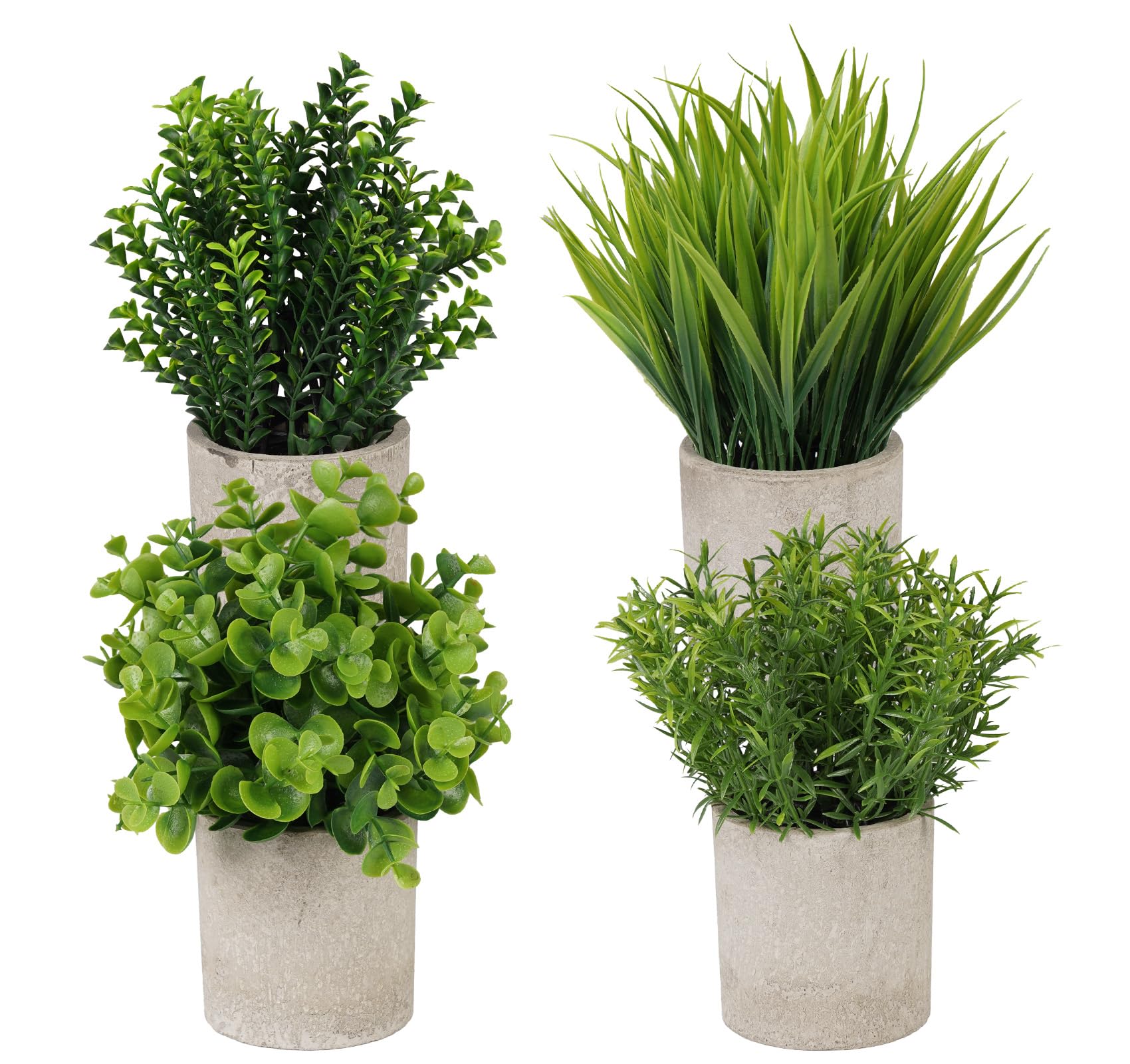 ilauke Kunstpflanze Klein, 4 Stück Künstliche Pflanzen Kunstpflanze mit Topf, Plastik Pflanze Fake Plant Topfpflanze Emulation Pflanze Künstlich für Schlafzimmer, Badezimmer, Küchen und Haus
