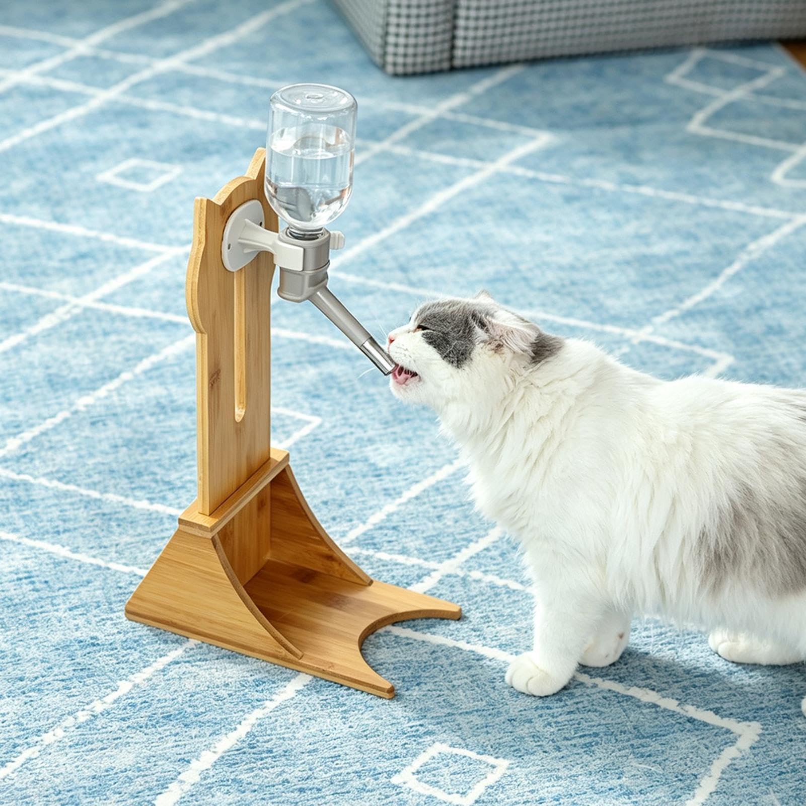 Hamster Trinkflasche mit Ständer Tropffreie Automatik mit | Hundewasserflaschenständer für Kleintiere, Kätzchen, Welpen, Wohnzimmer, Balkon, Zoohandlung
