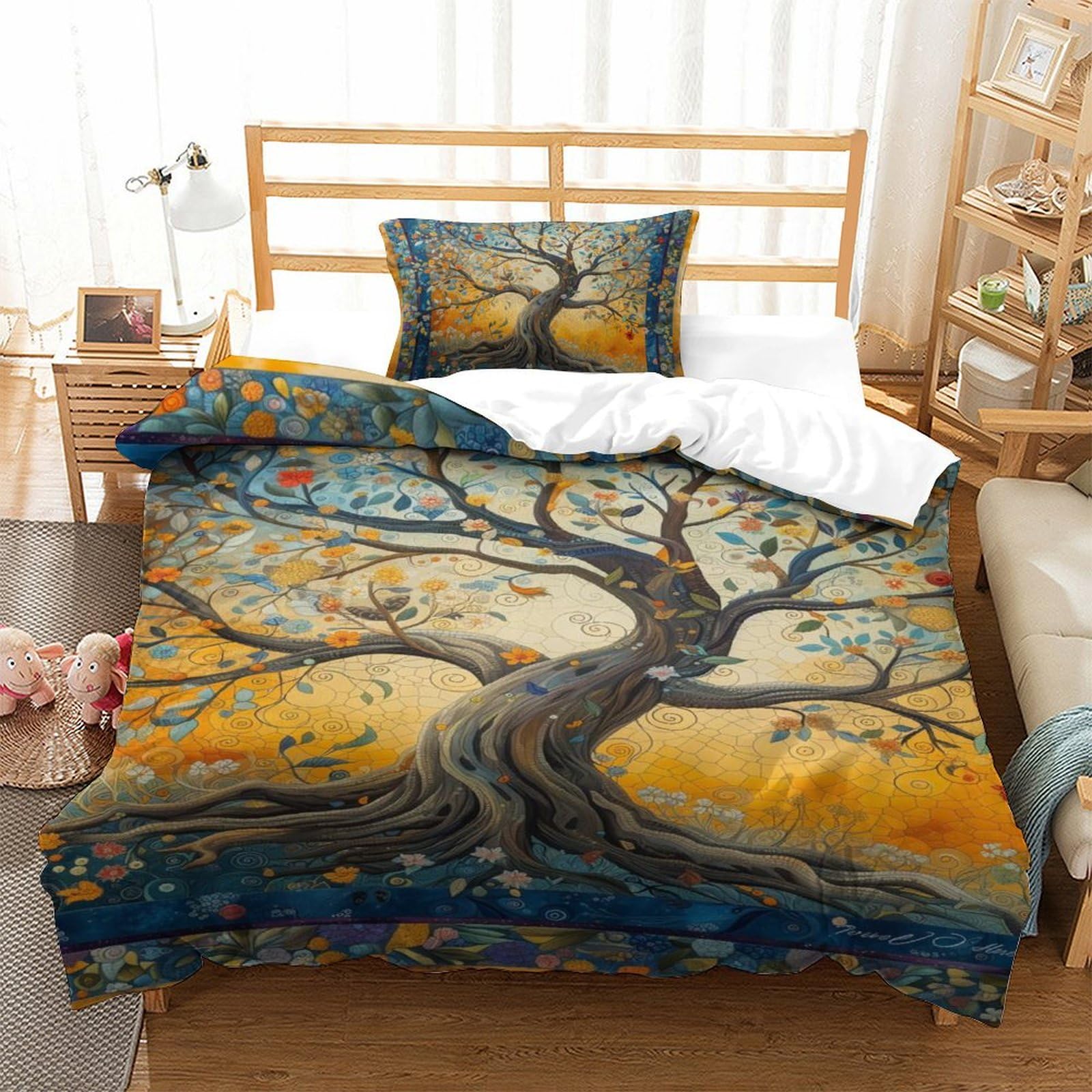 Linge de lit Arbre de Vie 3D microfibre de qualité supérieure 3 pièces
