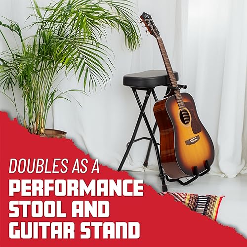 Miniatura 4 de Gator Frameworks Foldable Guitar Stool with Padded Seat and Rear Mounted Guitar Hanger (GFW-GTRSTOOL)