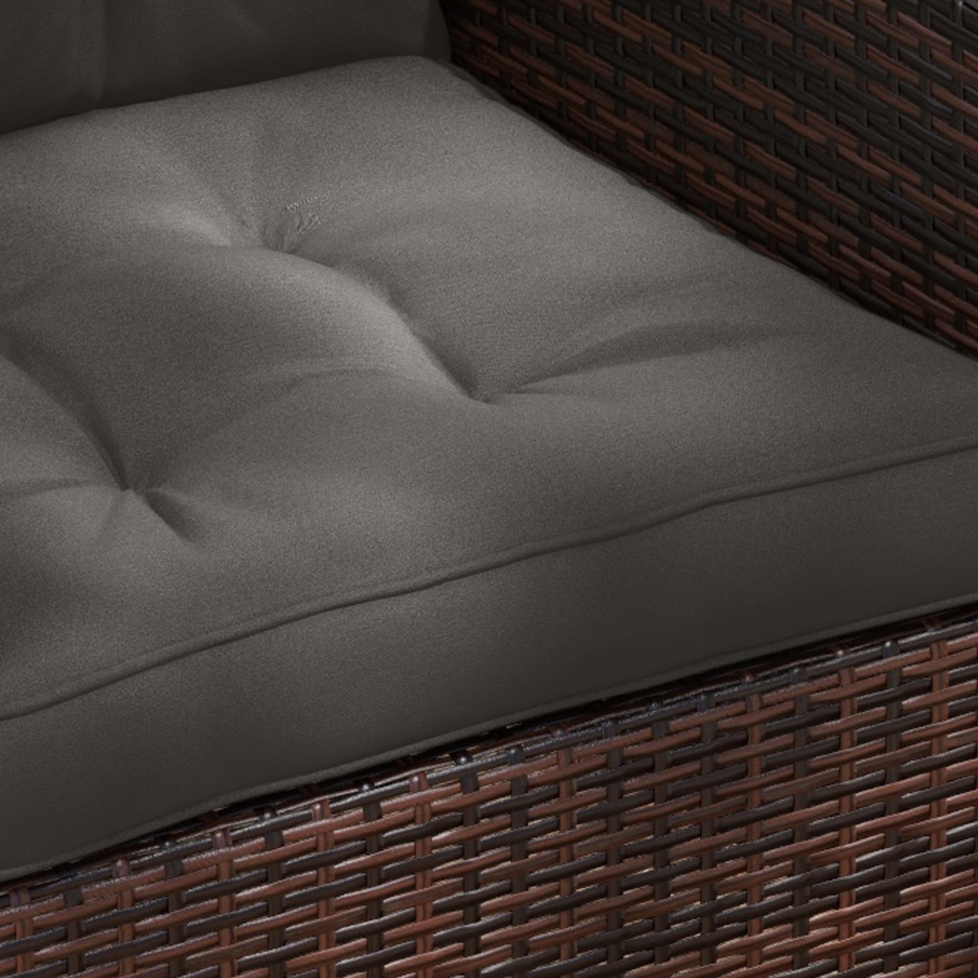 Outsunny Ensemble de Coussins pour Salon de Jardin 2 Places, 4 pièces, avec 2 Coussins d'assise et 2 Coussins de Dossier, Style capitonné, Polyester, épaisseur 10 cm, Gris Anthracite