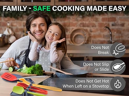 Miniatura 6 de Soporte de cuchara de silicona para estufa, 1 pieza, resistente al calor, apto para lavavajillas, soporte para utensilios de cocina grandes, no se