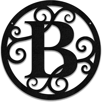 Personalized Family Name Sign, Custom Metal Monogram Sign, Home Decor, Wedding Gift, Rustic Sign 16 inch, Black