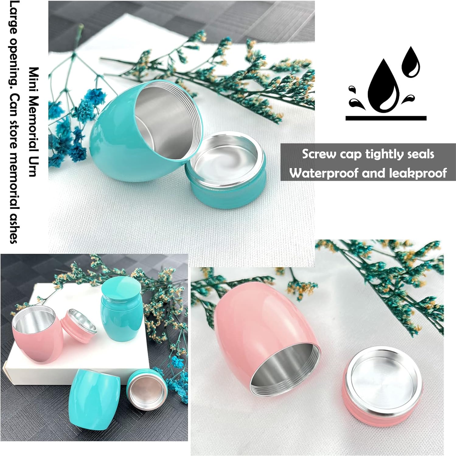 Small Urns for Human Ashes metal Mini Keepsake Urns for Ashes Small Cremation Urns for Ashes Holder Set of 4-ALways on my mind (4Pcs Urns-Customize)