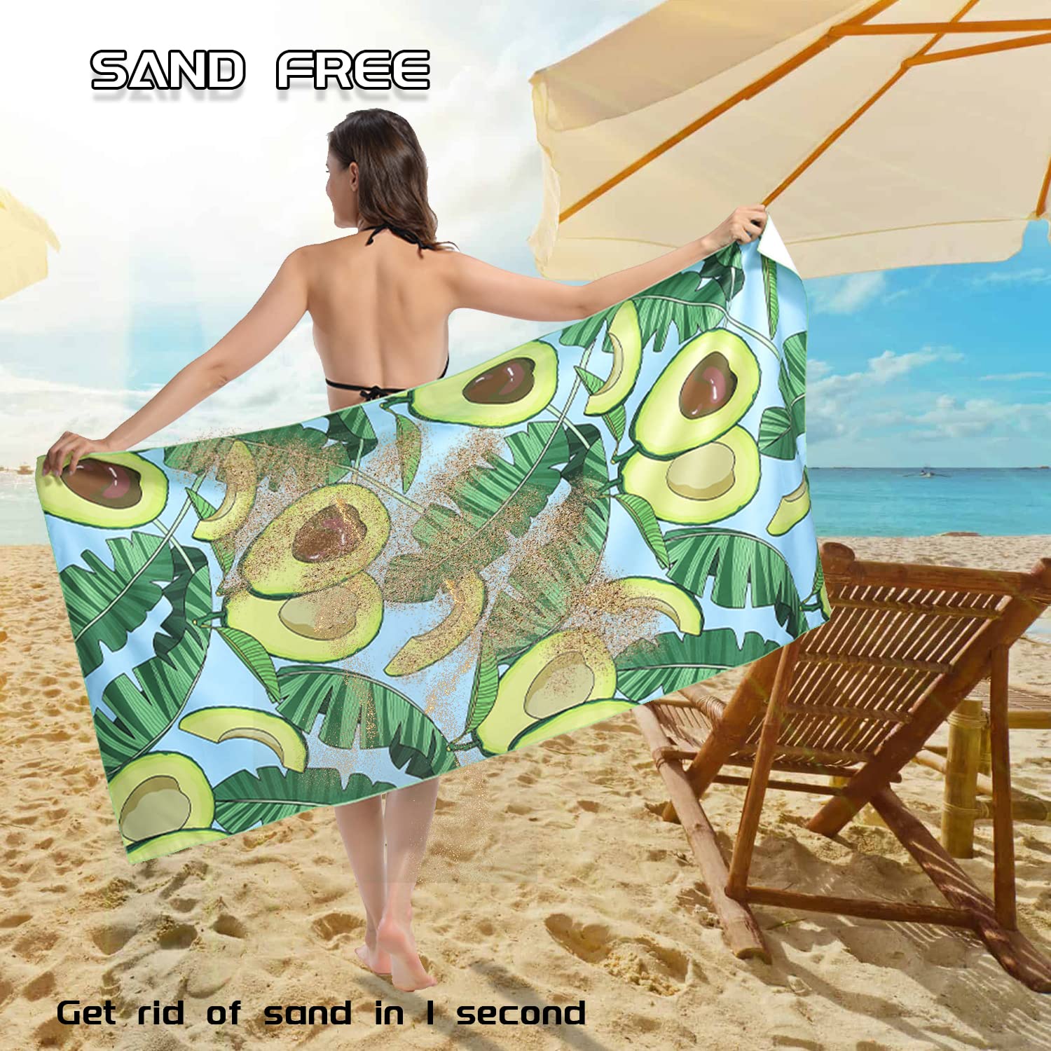 MEQUER Microfibre Beach Towel, Beach Towels for Adults 71"x32"Extra Large Quick Dry Sand Free Beach Towel - Image 3