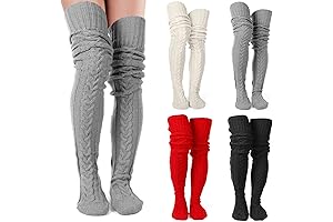 Soft as Cashmere Thigh High Cable Socks