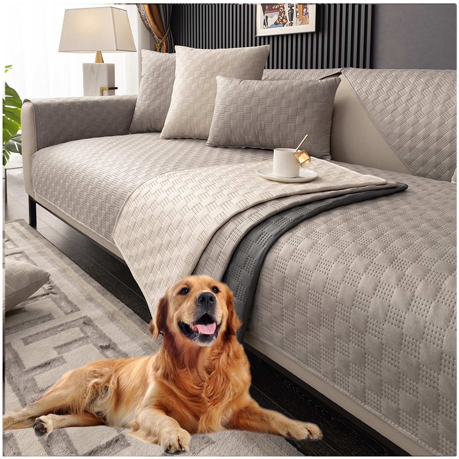 Housse de canapé élégante gris clair jeté de canapé chic 70x180 cm