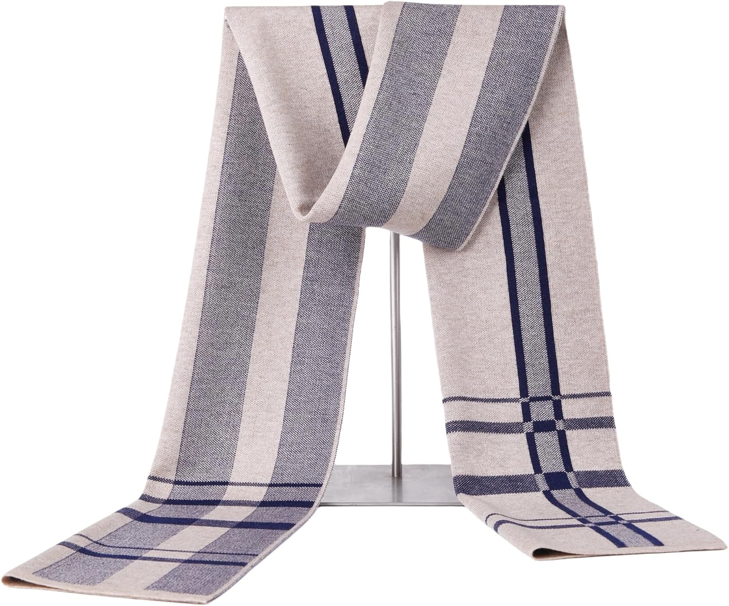 Mens Winter Scarf Fashion Formal Soft Scarves Classic Plaid Solid Colors Cashmere Scarf for Men - Image 7