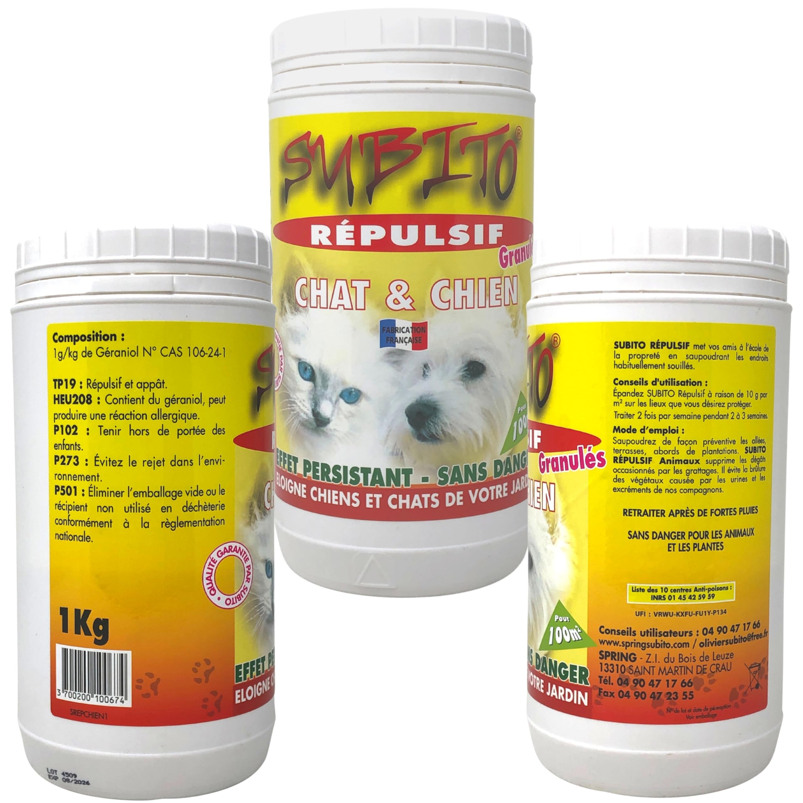 Repellente Gatto e Cane Esterno, Repellente Esterno Potente per respingere Gatti e Cani, Antiurina, Raschiare, Esecrezione, Distruzione del Giardino... Repellenti Animali domestici