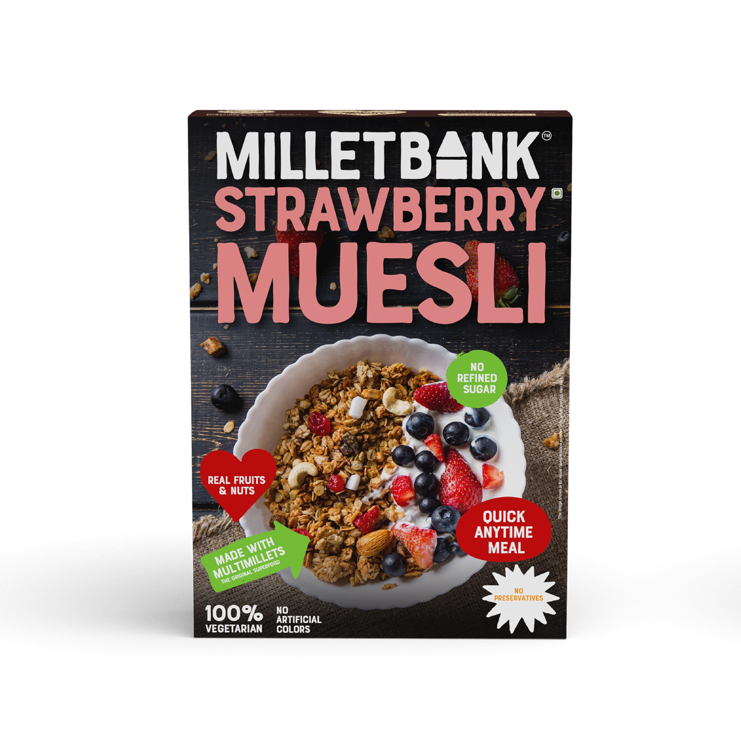 Millet Bank Strawberry Muesli | No Added Sugar | Wholesome Millets and Oats Blend | 1 x 350g (B0CW1M93SW) Amazon Price History, Amazon Price Tracker