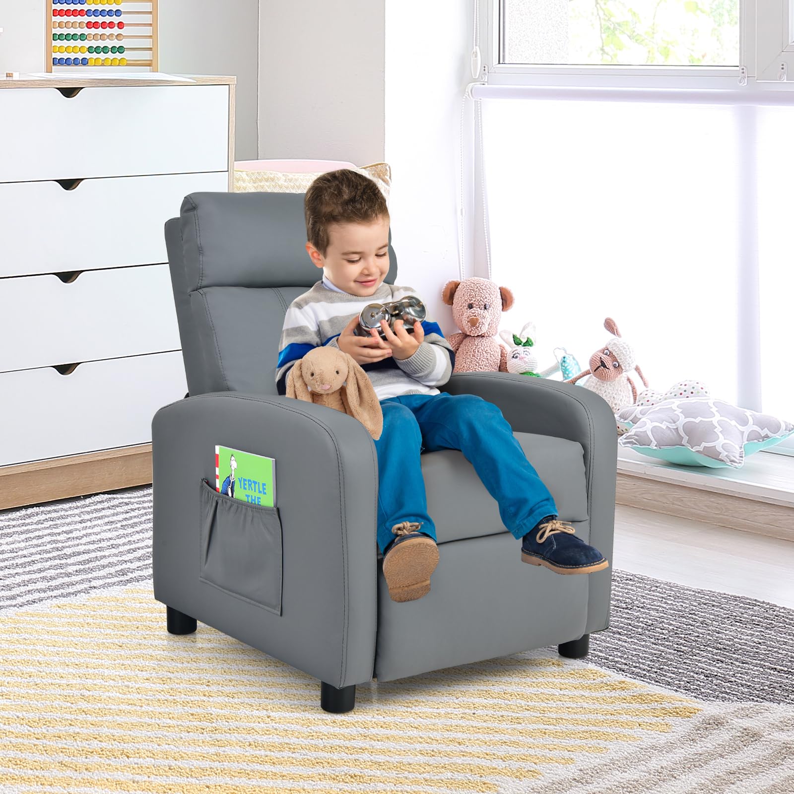 HONEY JOY Kids Recliner In Toddler Lounge Chair With Armrest