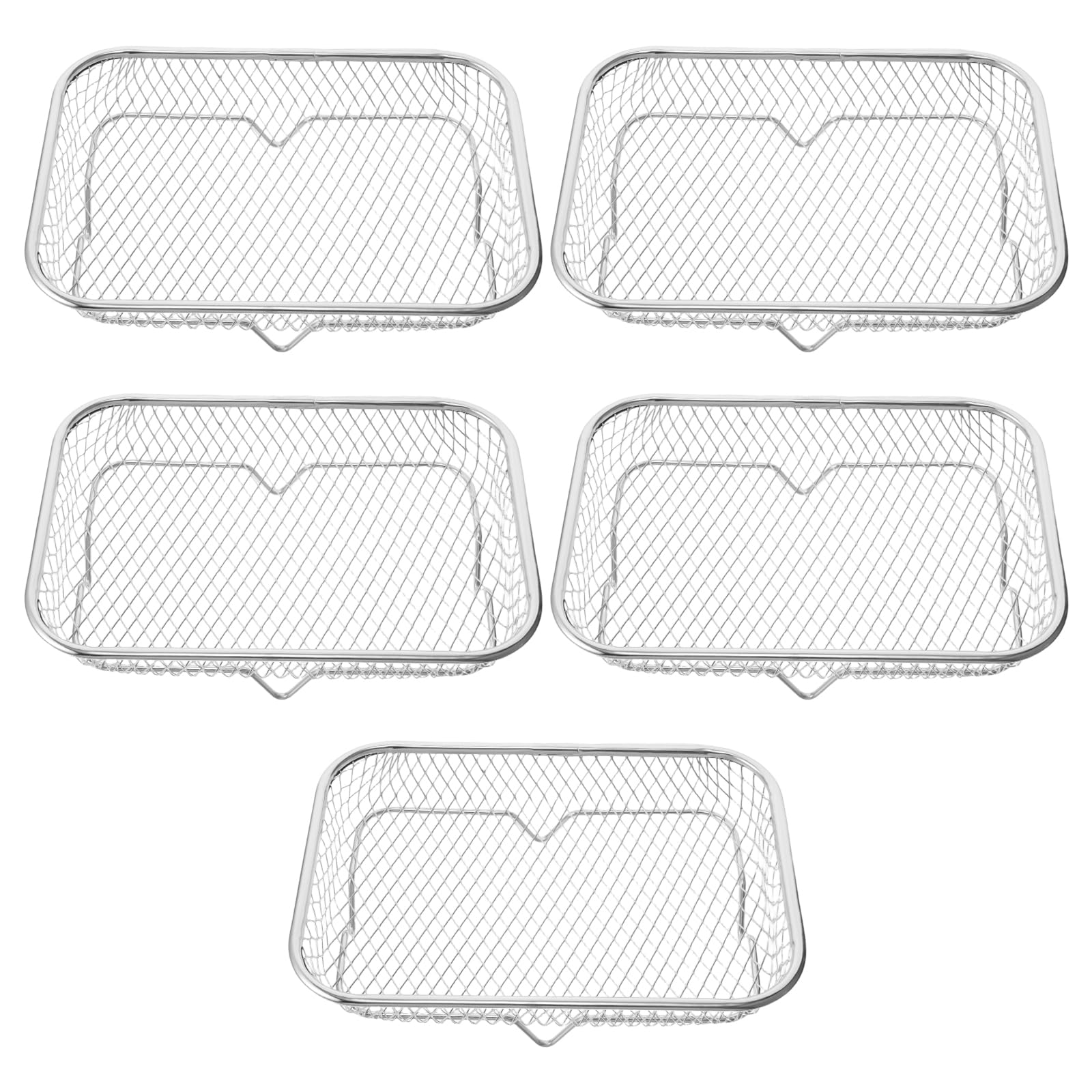 Garneck 5 Pezzi Rack in Acciaio Inossidabile per Friggitrice ad Aria Impilabile per Cottura e Raffreddamento con Drenaggio Olio Accessorio per Barbecue Forno Professionale