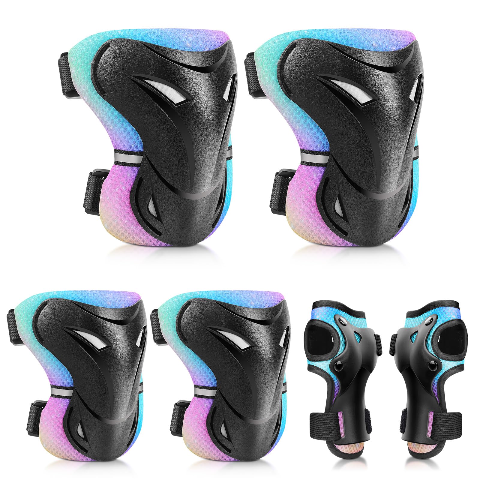 YooxArmor Adjustable Kids Knee & Elbow Pads Set with Wrist Guards for Ages 3-6 – Protective Gear for Skateboarding, Cycling, Roller Skating, Scooter,
