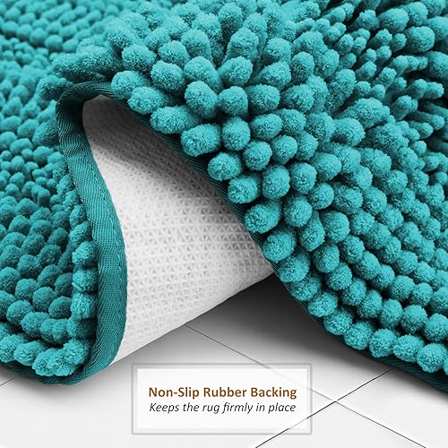 Miniatura 4 de Clara Clark Tapetes para baño de felpilla, tapetes de baño de felpa ultra suaves, lavables a máquina, con parte trasera antideslizante, 44 x 26