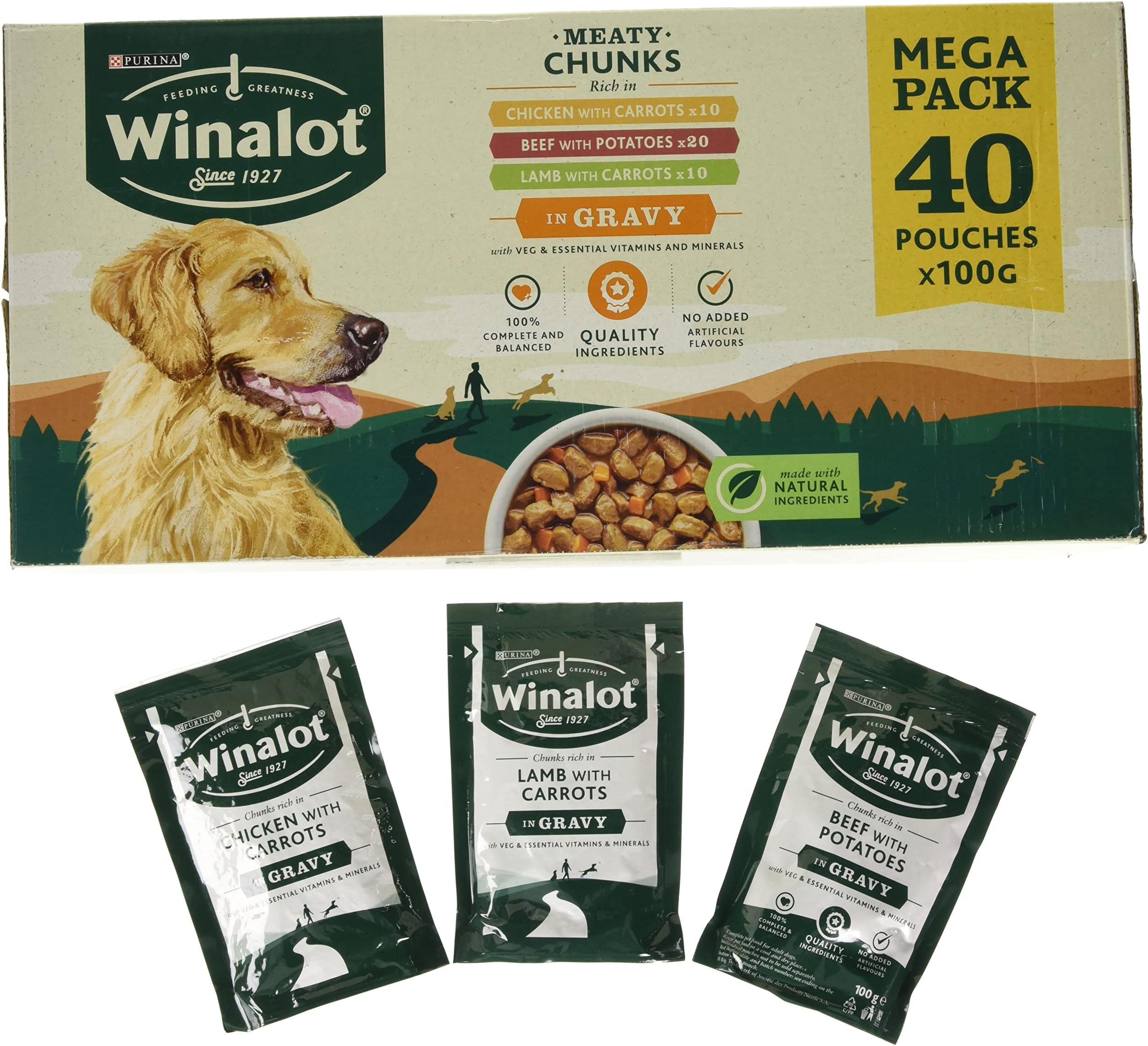Winalot Sunday Dinner Mixed in Gravy Dog Food, 40x100 g (Pack of 1