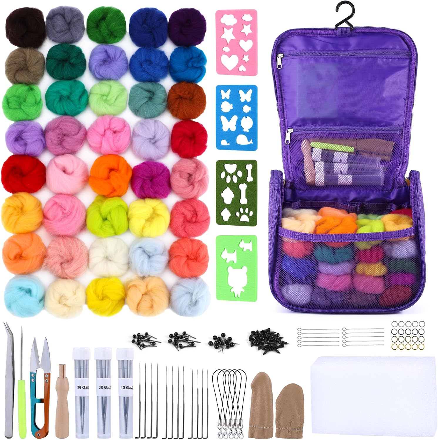 Nitlak Needle Felting Kit for Beginners, Needle Wool