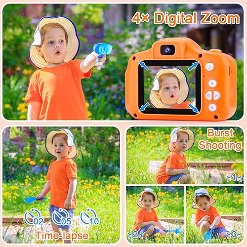 Miniatura 5 de GKTZ Juguetes para niñas de 3 a 8 años, cámara de video digital para niños, videocámara para niños, regalos de cumpleaños para niñas de 3, 4, 5, 6,