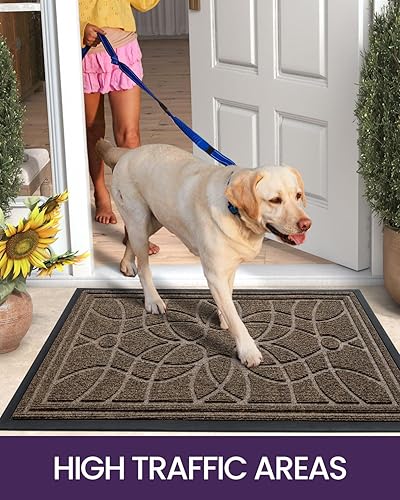 Miniatura 7 de DEXI Tapete para puerta delantera, tapete de bienvenida, antideslizante, de perfil bajo, para entrada, patio, garaje, zonas de alto tráfico, 2 x 3