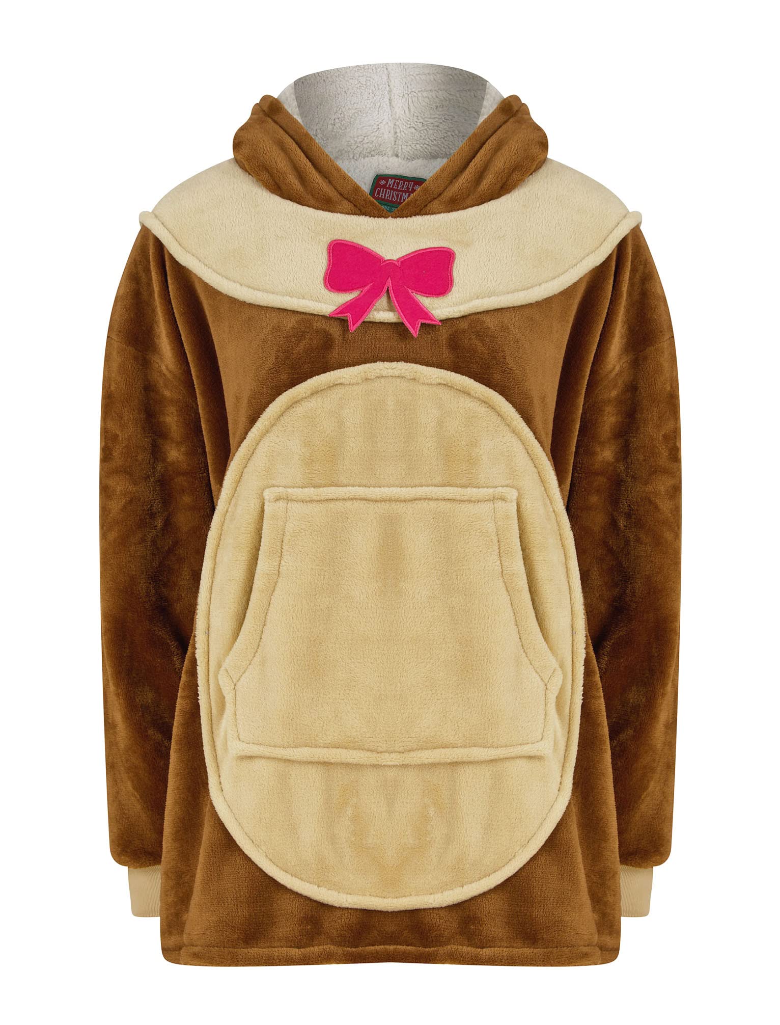 Tokyo Laundry Unisex Reindeer Kid's Oversized Christmas Fleece Lined Blanket Hoodie (Reindeer)