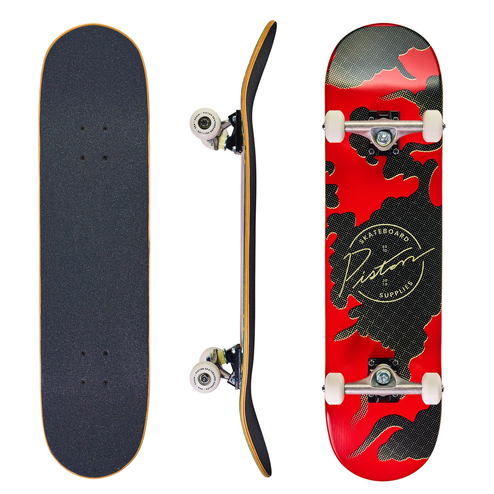 Piston Skateboard Max | 7-Layer Canadian Maple Deck | Beginners, Teens, Adults | Complete Assembled | Skate Supply India (Clouds, 8.0" x 31.66")-image-28