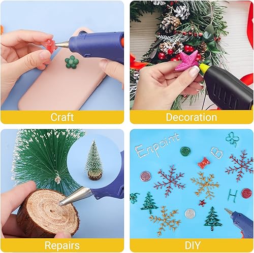 Miniatura 5 de ENPOINT - 24 barras de pegamento caliente con purpurina, 24 barras de pegamento termofusible de tamaño completo, barras de pegamento adhesivo de