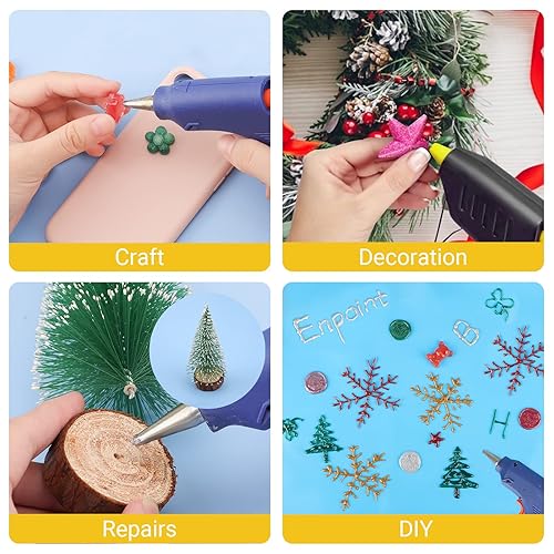 Miniatura 5 de ENPOINT - 24 barras de pegamento caliente con purpurina, 24 barras de pegamento termofusible de tamaño completo, barras de pegamento adhesivo de