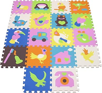 Xmtmmd Puzzle Play Mat Puzzle 18 Tuiles Avec Des Vibrantes Pour Capturer Enfants Mousse Eva Mat Tapis De Sol Epais Pour De Bebe Puzzle Geant Aux Motifs Amtz3235g3010 Amazon Fr Jeux Et