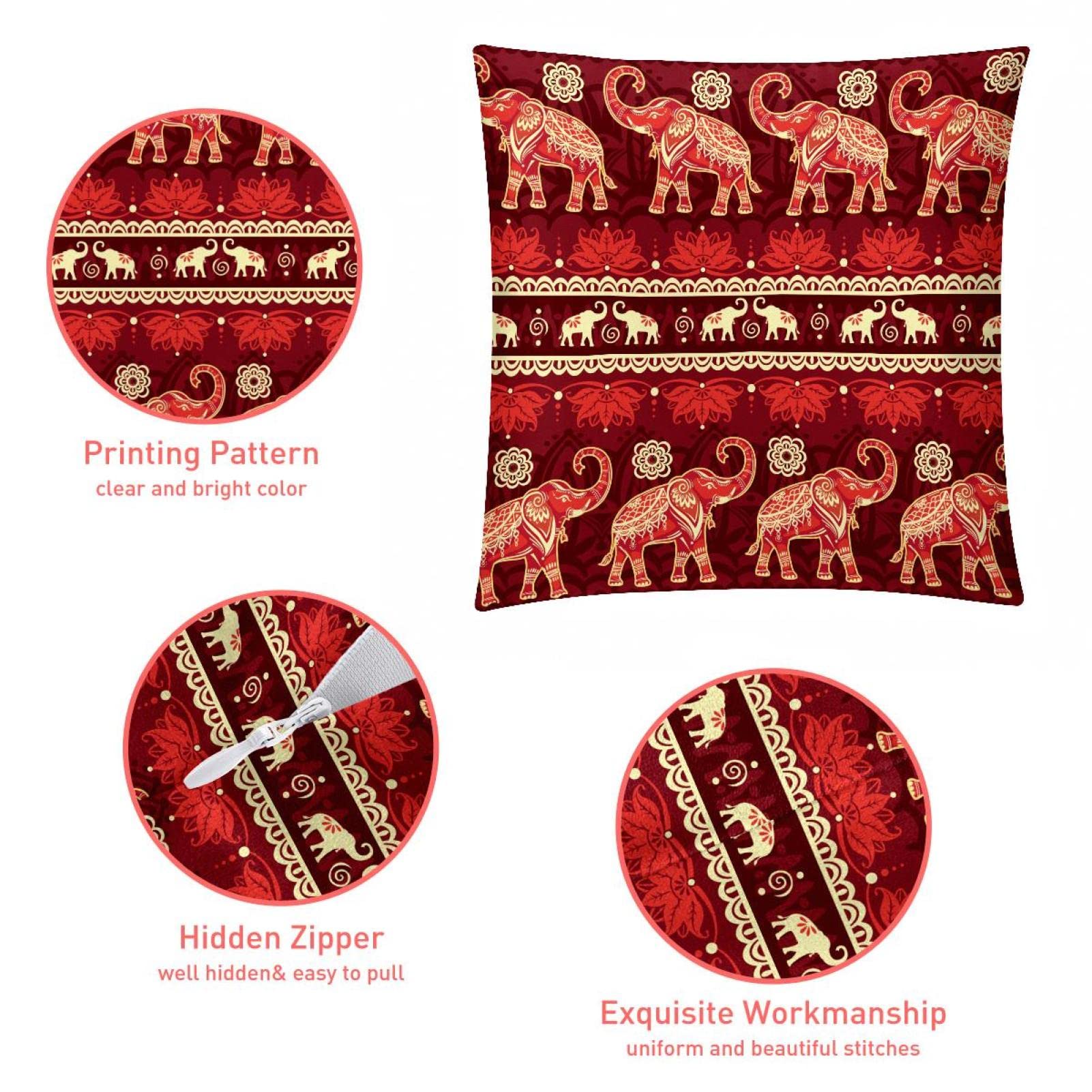 Bonhause Afrikaanse dierenluipaard kussenslopen 50 x 50 cm beide zijden giraffe olifant zebra decoratieve kussenhoezen polyester linnen kussenslopen voor slaapbank thuis patio decor set van 4 Bonhause Afrikaanse dierenluipaard kussenslopen 50 x 50 cm beide zijden giraffe olifant zebra decoratieve kussenhoezen polyester linnen kussenslopen voor slaapbank thuis patio decor set van 4