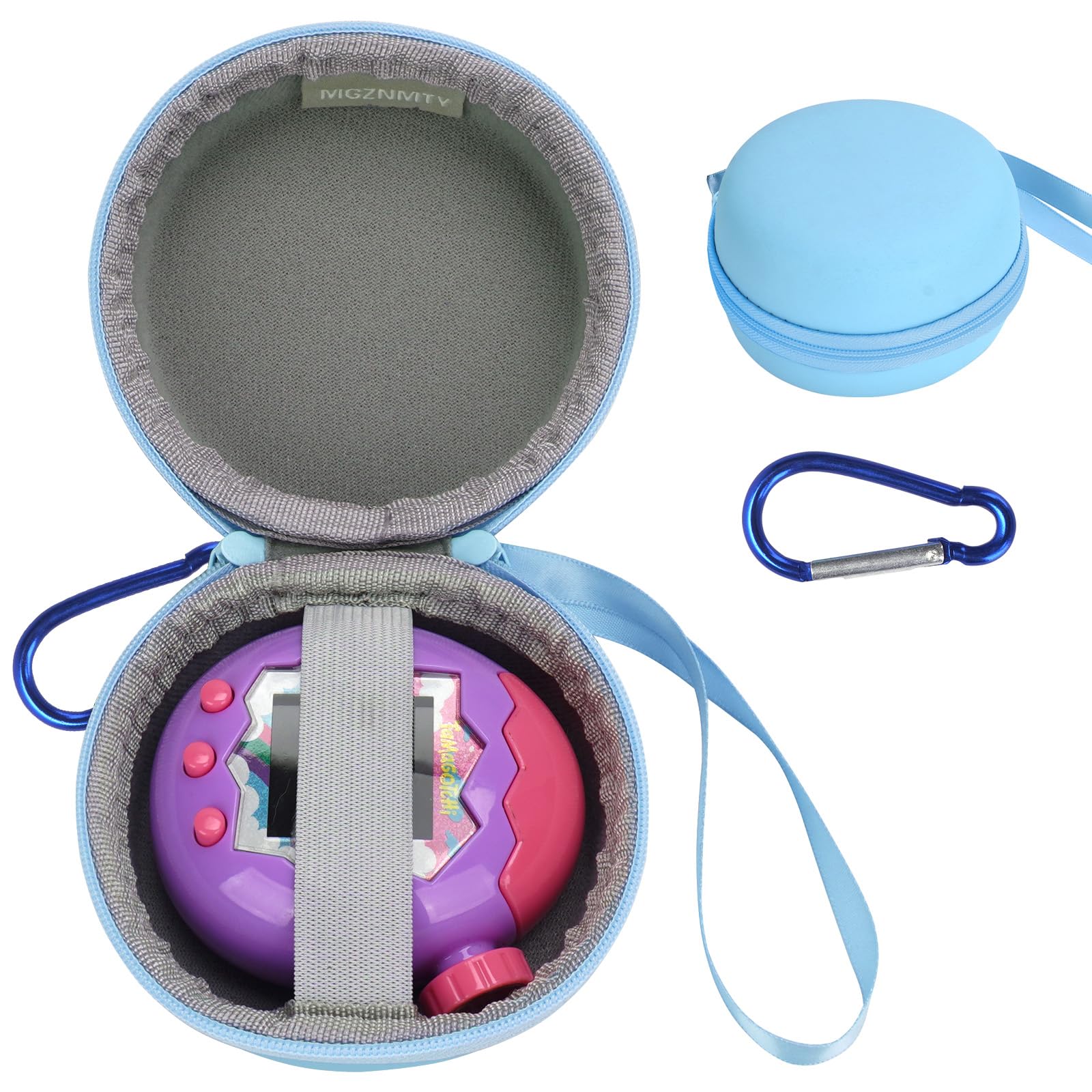 YouKnow Hard Case for Tamagotchi Paradise Electronic Virtual Pet Game Machine with Carabiner (Only Case) (Blue)