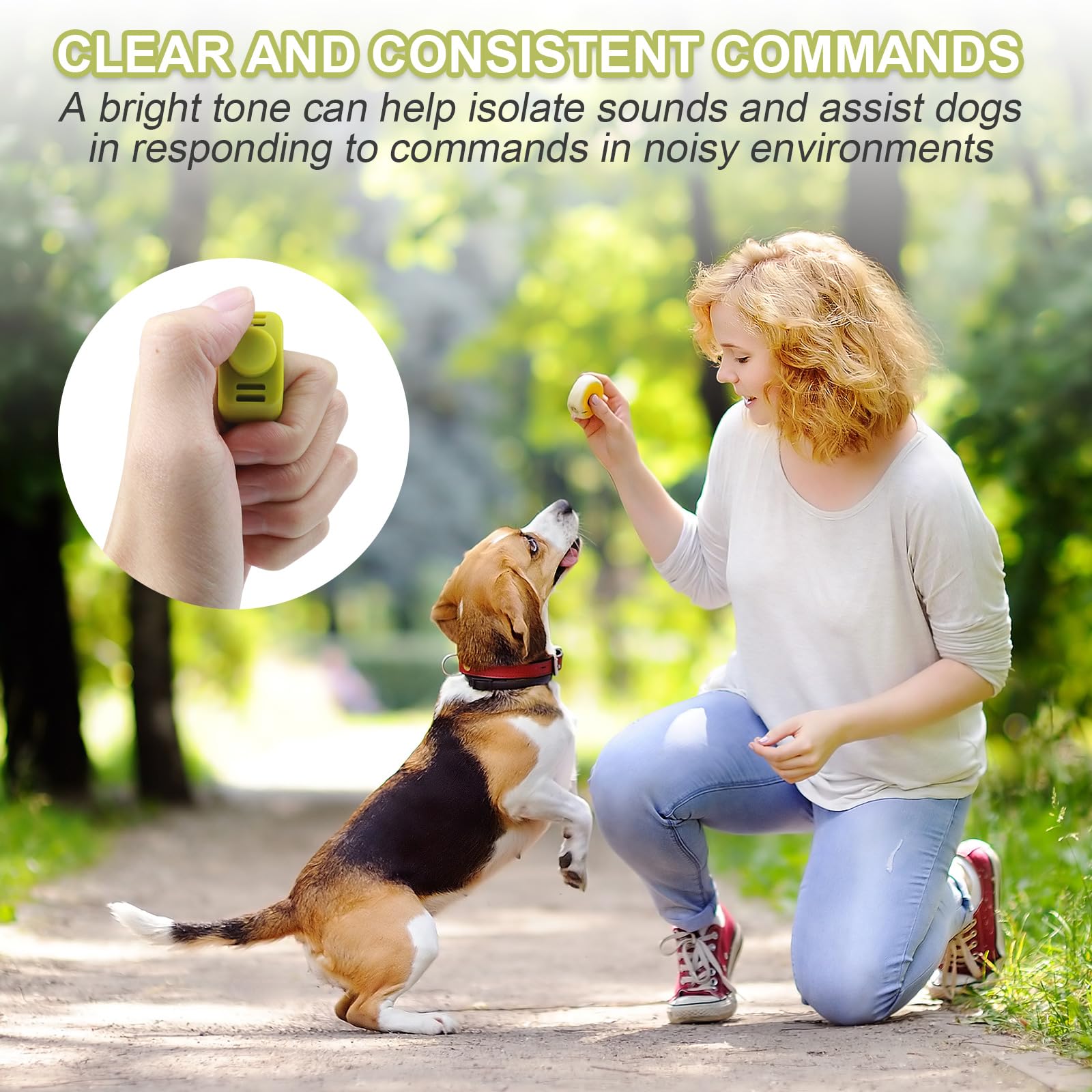 4X Clickers Chien et Chat (19mm/21mm) en Vert et Gris, Accessoire Pratique pour Dressage Chien et Chat, Clicker en Anneau pour Doigt pour Entraînement, Tours et Rappel