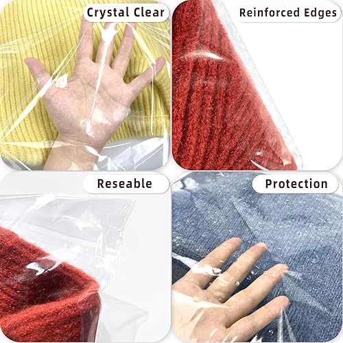 Miniatura 4 de Bolsas de plástico de celofán resellables transparentes autoadhesivas para embalaje de camisas, ropa y productos, 100 bolsas de celofán