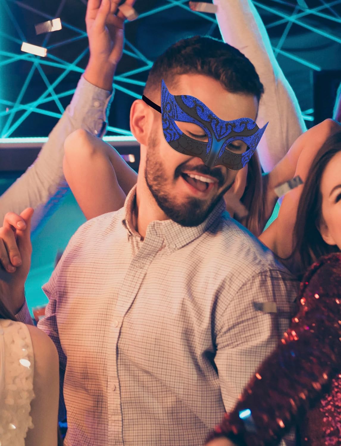 SIQUK 8 Pieces Couple Masquerade Masks Set Venetian Party Mask Costume Mask - Image 5