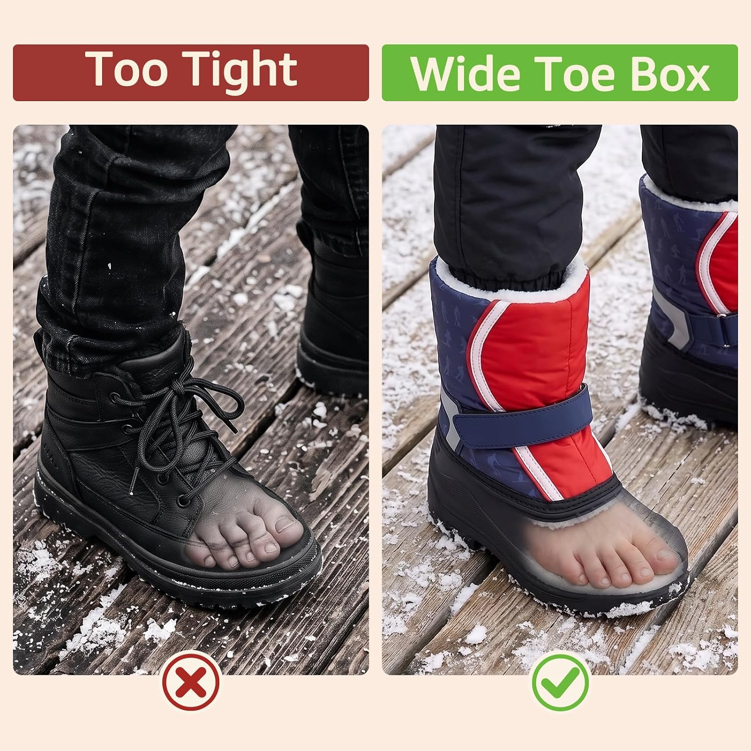 STQ KIDS Boys Girls Snow Boots Waterproof Winter Duck Boot