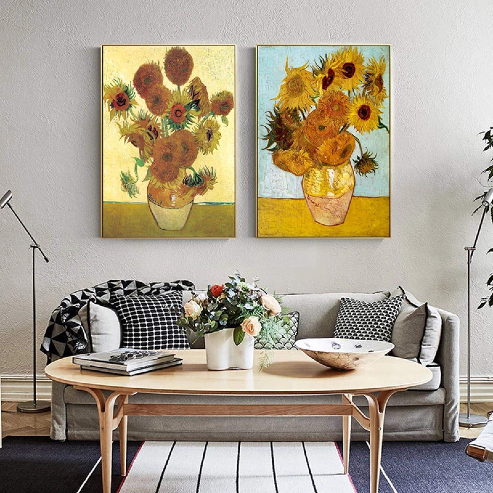 Amazon.co.jp: ゴッホひまわりの複製キャンバス絵画印象派の花の