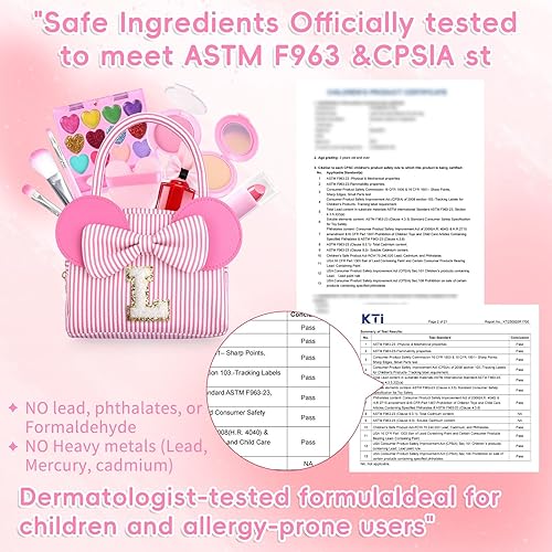 Miniatura 2 de Juegos de maquillaje no tóxicos para niñas de 3, 4, 5, 6, 7, 8, 9, 10 años, regalos de cumpleaños, Navidad, San Valentín para niñas, bolso