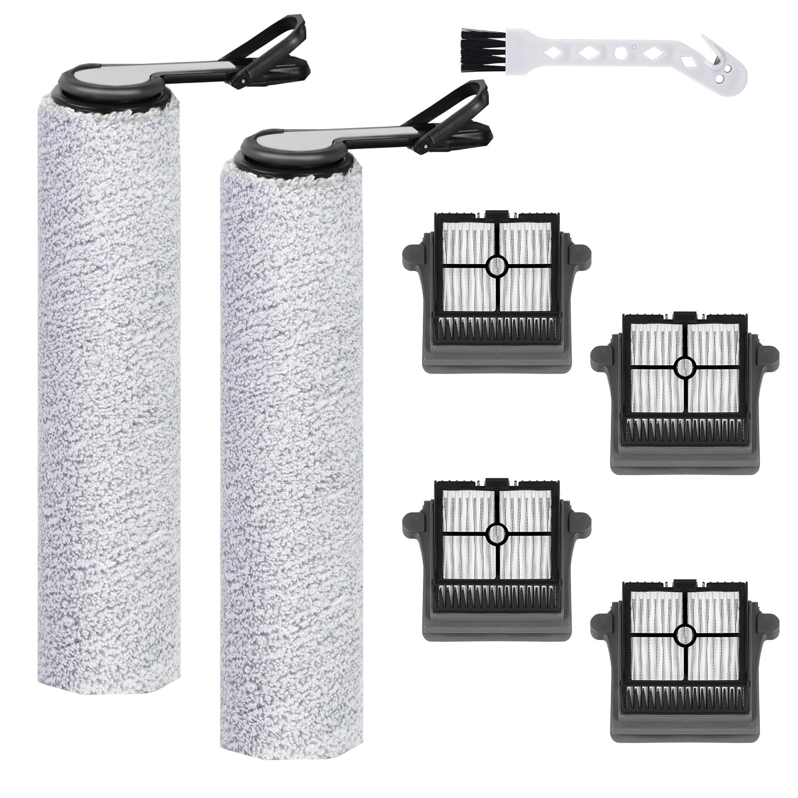 Tylko wersja 2 rolka szczotki i filtr do odkurzacza Tineco Floor One S7 PRO / S6 akcesoria do odkurzacza na mokro i na sucho, 7-częściowy zestaw części zamiennych, 2 rolki szczotki + 4 filtry