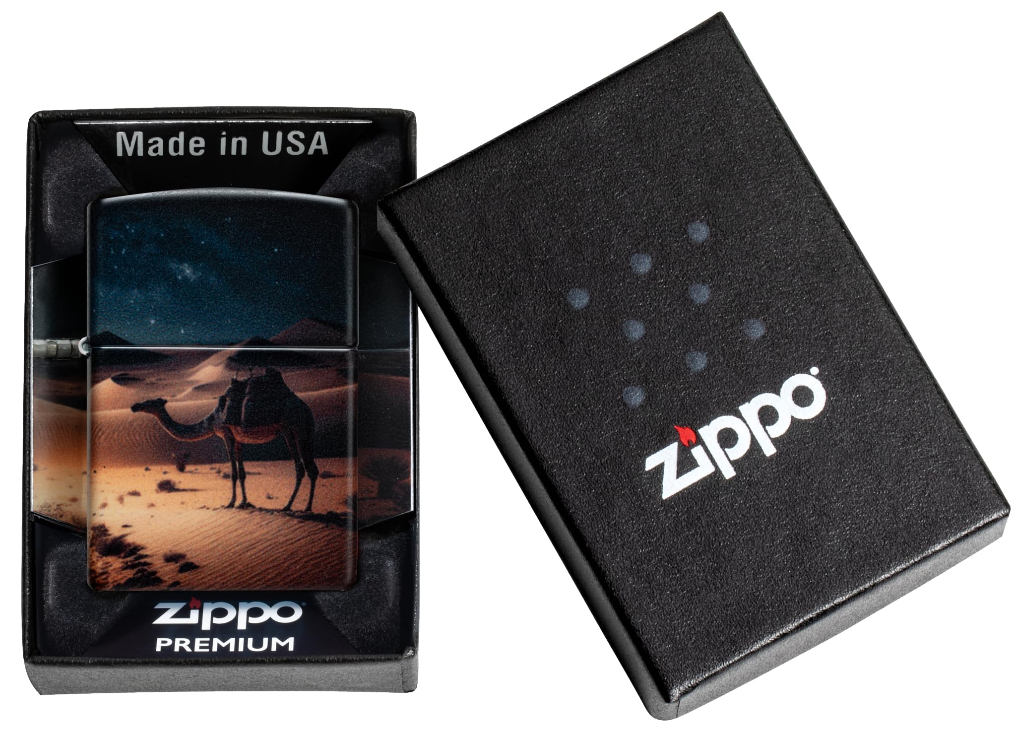 Zippo Sturmfeuerzeug - Camel, 540°, Color Image - Nachfüllbar - Wiederverwendbar - Windfestes Design - Geschenkbox - Made in USA