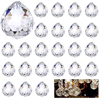 Hejo Pack of 24 Hanging Crystals 0.8 Inches/20 mm Crystal Suncatcher