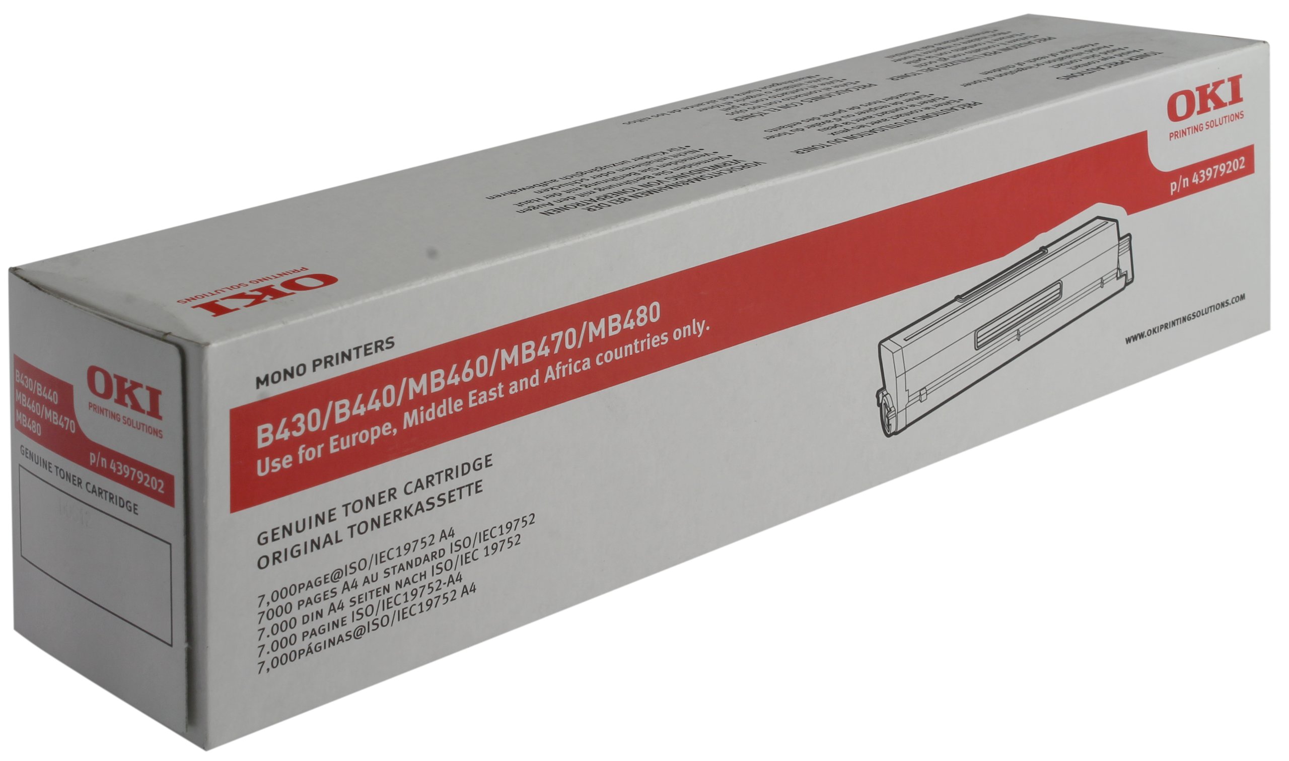 OKIB430/B440 Mono Toner Cartridge - 7000 Pages, Black