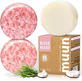 MuunCare Rosemary Shampoo & Conditioner Bar Set - Natural Solid Bars for Hair Growth, Anti-Loss, Thinning Hair - pH 5.5 Balanced, Sulfate Silicone Free