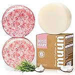 Muun Rosemary Shampoo and Conditioner Bar Set 3 - Natural Solid Hair Growth Soap Bars for Women with Straight, Curly or Thinning Hair for Anti-Hair Loss, Regrowth, pH Balanced, Sulfate & Silicone Free