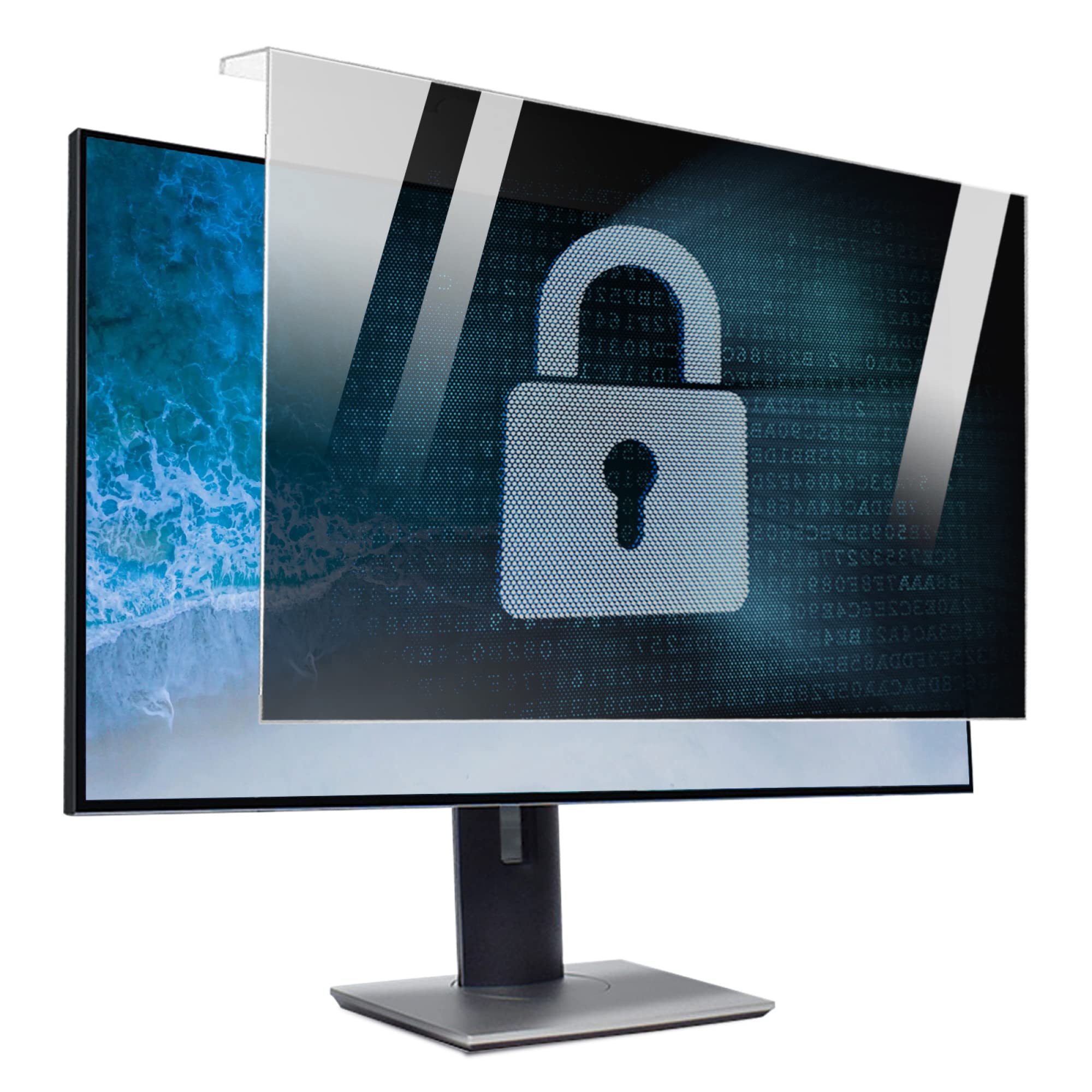 Filtr prywatności do monitora 18-27 cali, wiszący panel ochronny blokujący niebieskie światło, odporny na zarysowania do monitora 16:9/16:10，25 27 Inch612.6x356mm