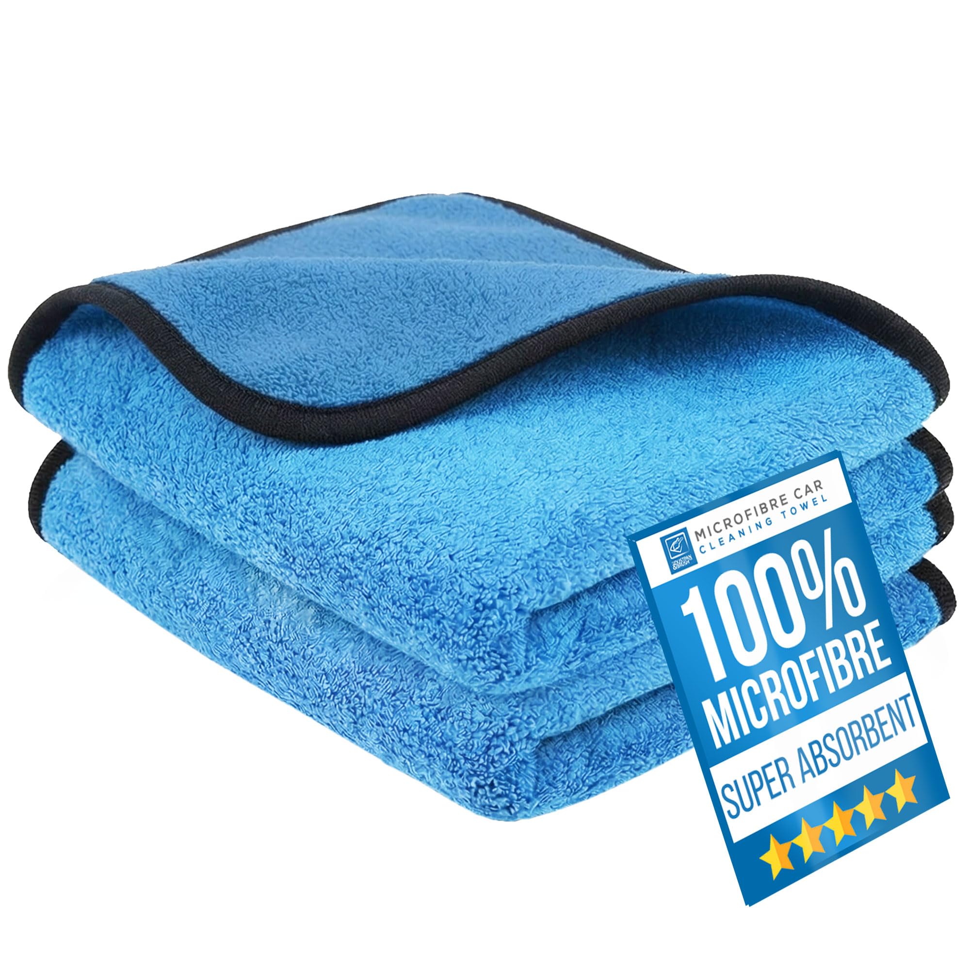 The Dustpan & Brush Store Microfibre Car Drying Towel Super Absorbent 40Cm X 40Cm Perfect For Polishing & Drying Pack Of 4 from B&Q